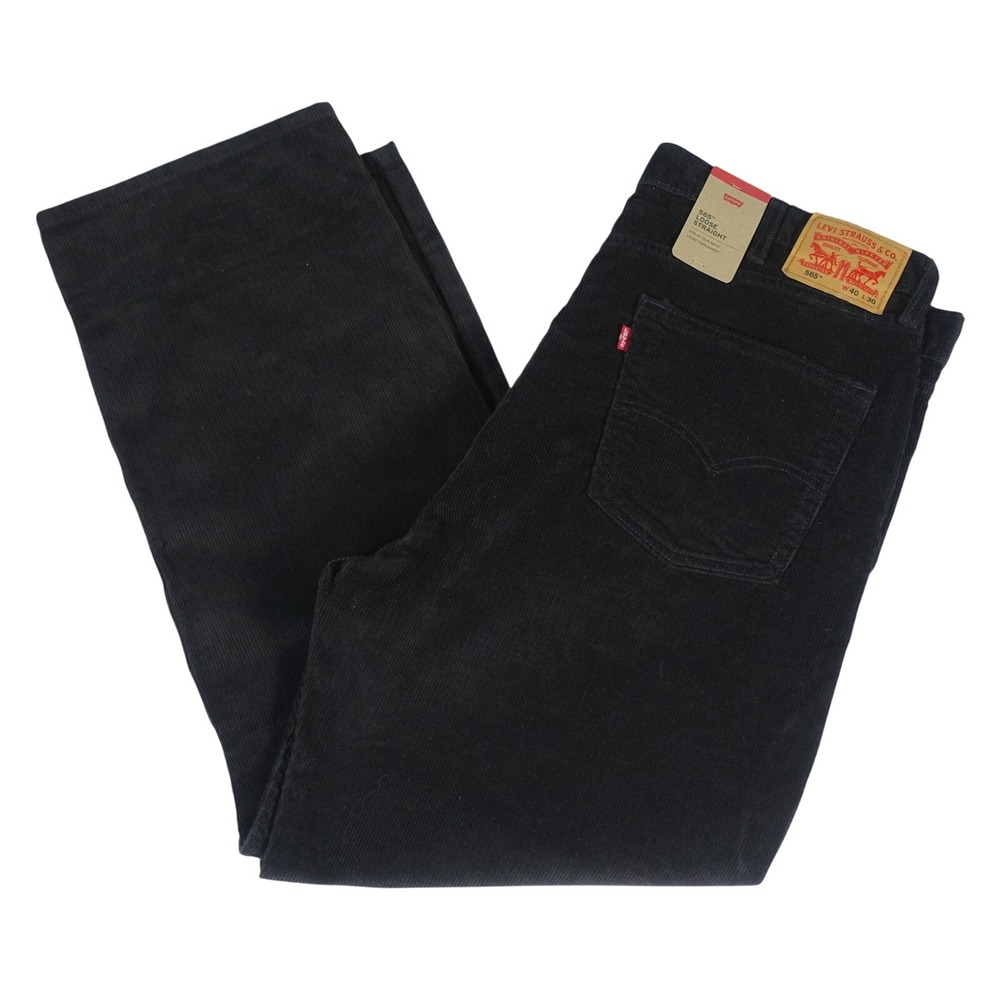 Levis 565 Loose Straight Black Corduroy Pants Mens W40 L30 New NWT Baggy Skate
